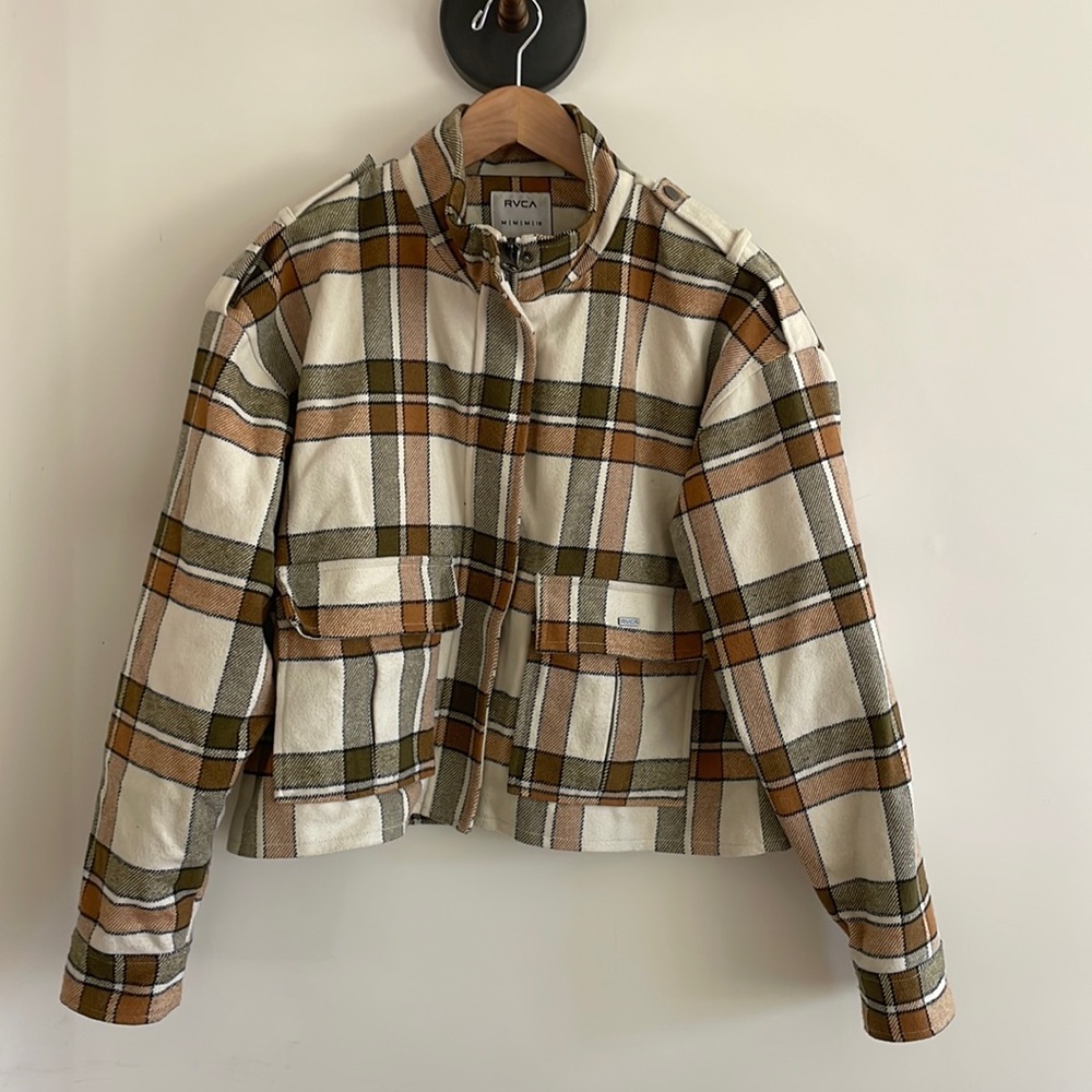 Cropped plaid RVCA jacket